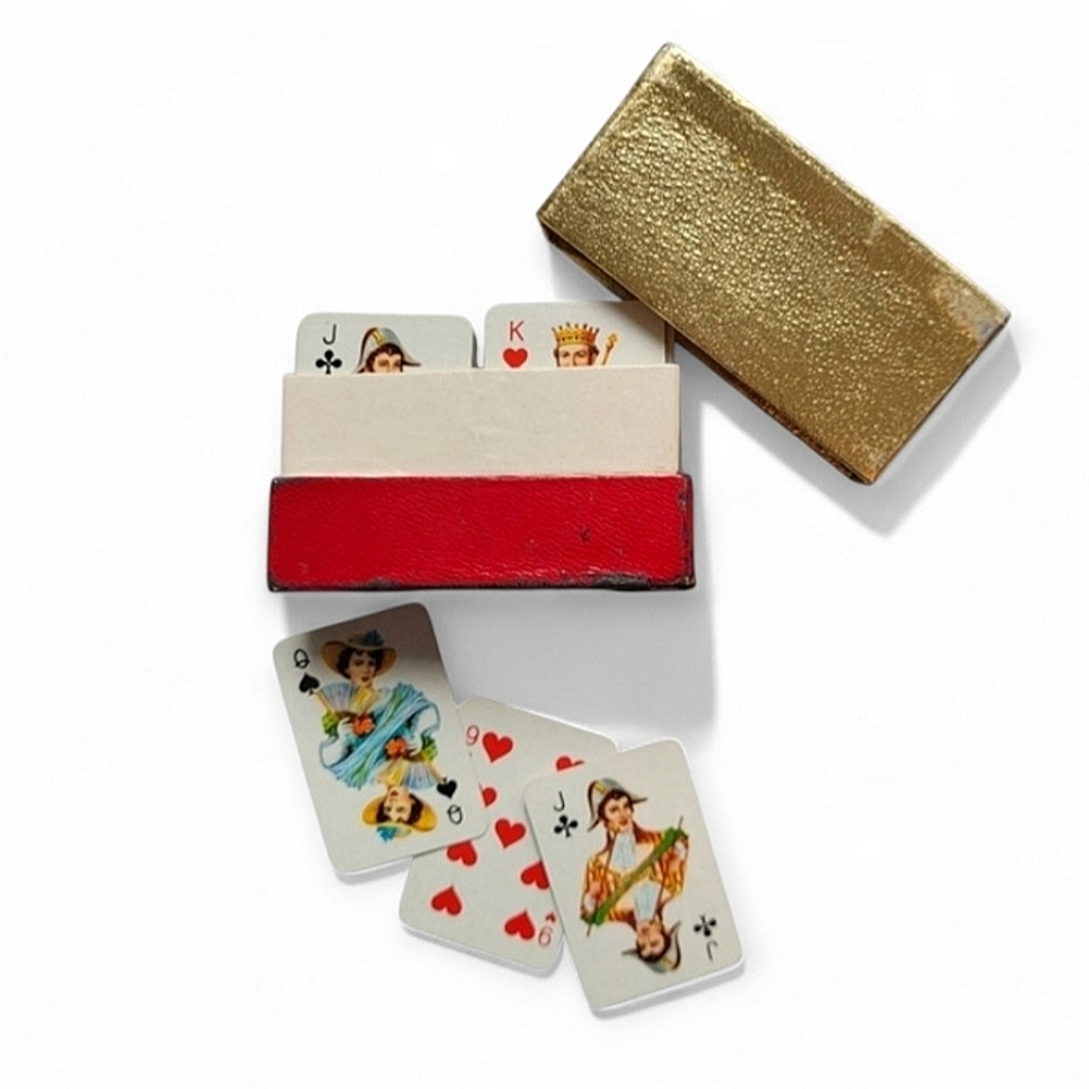 Vintage 50s Miniature Double Playing Cards Set